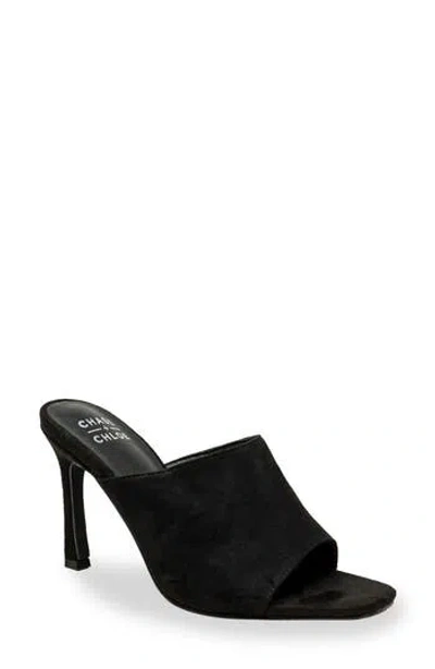Chase & Chloe Chase And Chloe Open Toe Mule In Black