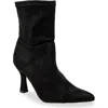 Chase & Chloe Chase And Chloe Pointed Toe Leather Bootie In Black
