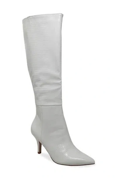 Chase & Chloe Chase And Chloe Pointed Toe Mid-calf Boot In White Pu