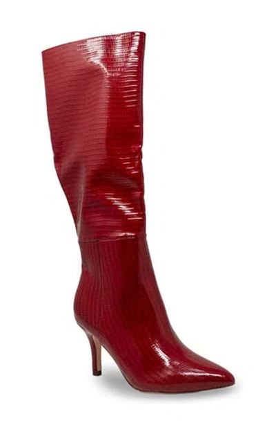 Chase & Chloe Chase And Chloe Pointed Toe Mid-calf Boot In Multi