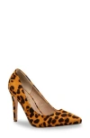 Chase & Chloe Chase And Chloe Pointed Toe Pump In Leopard Suede