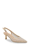 Chase & Chloe Chase And Chloe Pointed Toe Slingback Pump In Neutral
