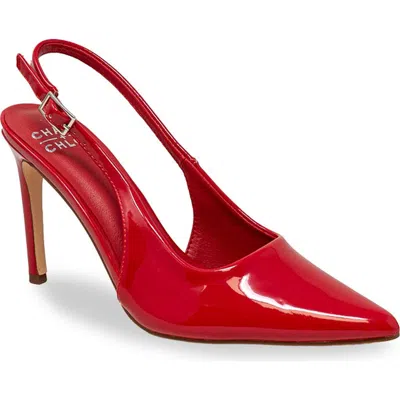Chase & Chloe Chase And Chloe Pointed Toe Slingback Pump In Red