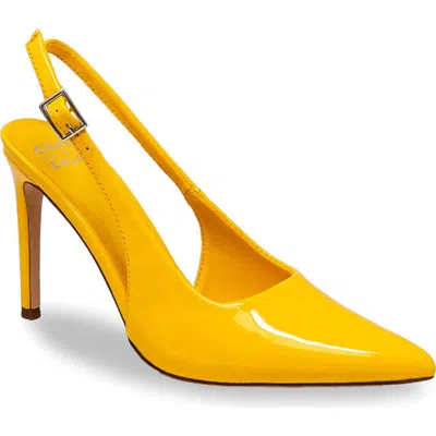 Chase & Chloe Chase And Chloe Pointed Toe Slingback Pump In Yellow
