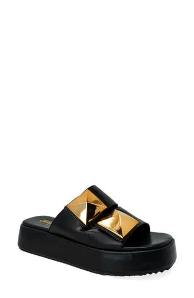 Chase & Chloe Chase And Chloe Pyramid Stud Platform Slide Sandal