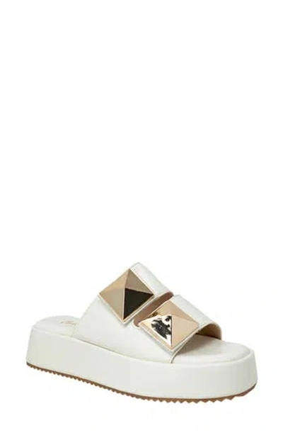 Chase & Chloe Chase And Chloe Pyramid Stud Platform Slide Sandal