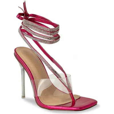 Chase & Chloe Chase And Chloe Rae Rhinestone Ankle Wrap Sandal