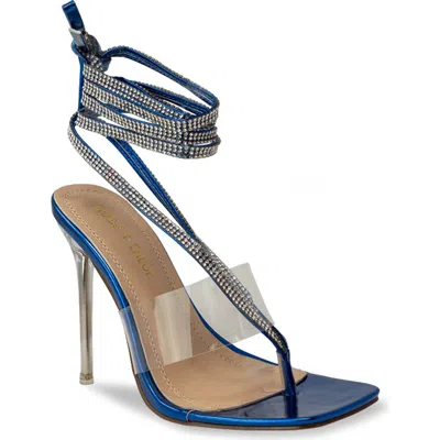 Chase & Chloe Chase And Chloe Rae Rhinestone Ankle Wrap Sandal
