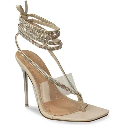 Chase & Chloe Chase And Chloe Rae Rhinestone Ankle Wrap Sandal
