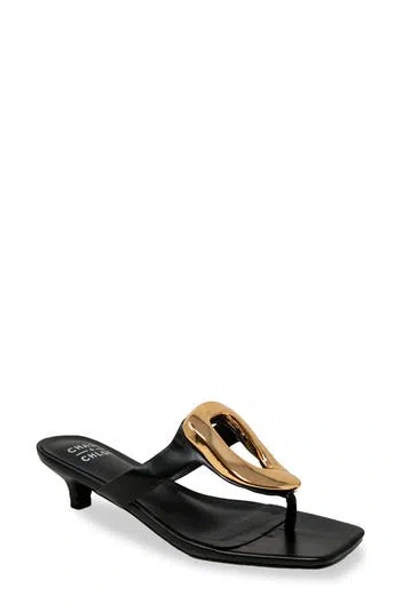 Chase & Chloe Chase And Chloe Raya Bit Slide Sandal In Black