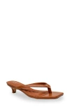 Chase & Chloe Chase And Chloe Raya Kitten Heel Sandal In Brown