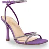 Chase & Chloe Chase And Chloe Rhinestone Ankle Strap Sandal In Purple Fabric