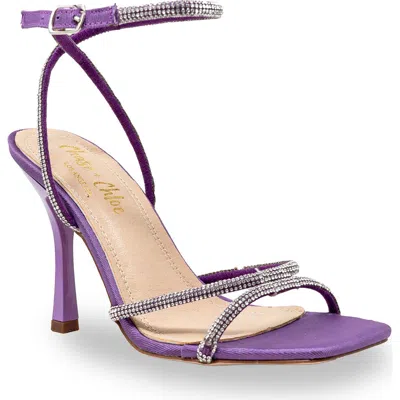 Chase & Chloe Chase And Chloe Rhinestone Ankle Strap Sandal In Purple Fabric