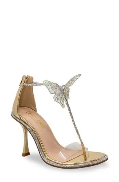 Chase & Chloe Chase And Chloe Rhinestone Butterfly Sandal In Brown