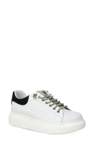 Chase & Chloe Chase And Chloe Rhinestone Faux Leather Platform Sneaker In Multi
