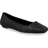Chase & Chloe Chase And Chloe Rhinestone Flat In Black