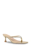 Chase & Chloe Chase And Chloe Rhinestone Kitten Heel Sandal In Gold Metallic