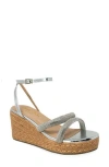 Chase & Chloe Chase And Chloe Rhinestone Strap Espadrille Wedge Sandal