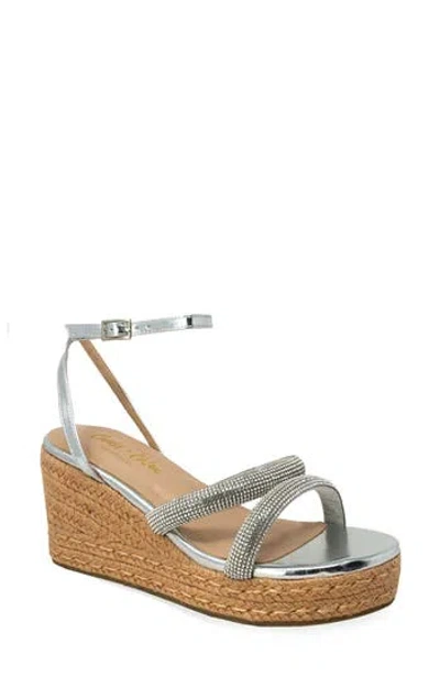 Chase & Chloe Chase And Chloe Rhinestone Strap Espadrille Wedge Sandal