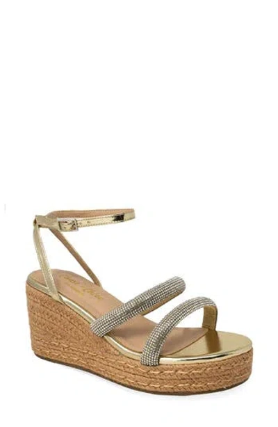 Chase & Chloe Chase And Chloe Rhinestone Strap Espadrille Wedge Sandal