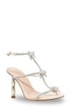 Chase & Chloe Chase And Chloe Rhinestone Strap Sandal In Beige