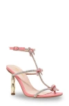 Chase & Chloe Chase And Chloe Rhinestone Strap Sandal In Pink