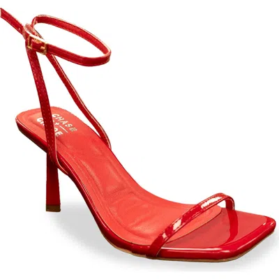 Chase & Chloe Chase And Chloe Richie Ankle Strap Sandal In Red