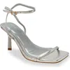 Chase & Chloe Chase And Chloe Richie Ankle Strap Sandal In Silver