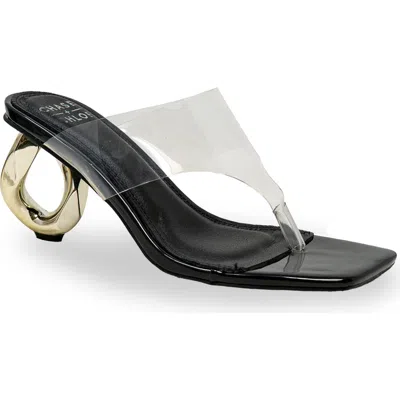 Chase & Chloe Chase And Chloe Ryella Clear Strap Sandal In Black