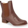 Chase & Chloe Chase And Chloe Short Chelsea Boot In Cognac