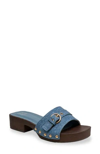 Chase & Chloe Chase And Chloe Slide Sandal In Denim
