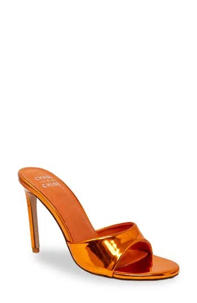 Chase & Chloe Chase And Chloe Slide Stiletto Sandal In Orange