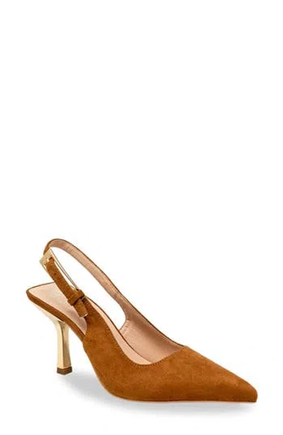 Chase & Chloe Chase And Chloe Slingback Pump In Brown