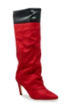 Chase & Chloe Chase And Chloe Slouch Boot In Red