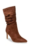 Chase & Chloe Chase And Chloe Slouch Pointed Toe Bootie In Brown