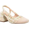 Chase & Chloe Chase And Chloe Slub Tweed Singback Pump In Sand