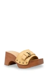 Chase & Chloe Chase And Chloe Soraya Buckle Platform Wedge Slide Sandal