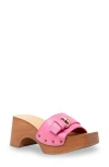 CHASE & CHLOE CHASE AND CHLOE SORAYA BUCKLE PLATFORM WEDGE SLIDE SANDAL