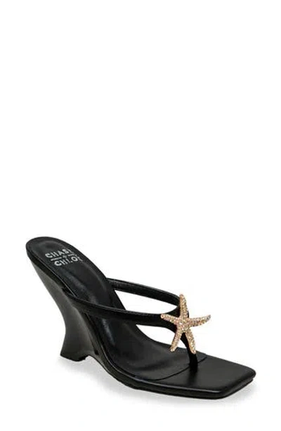 Chase & Chloe Chase And Chloe Starfish Post Toe Wedge Heel Sandal In Multi