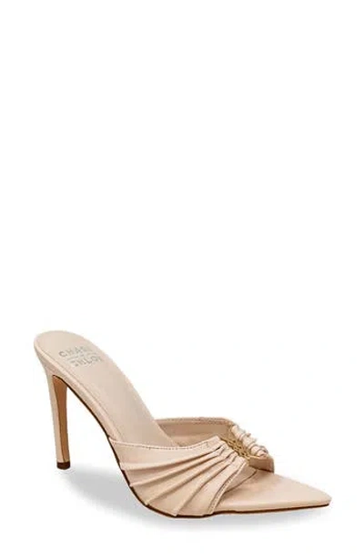 Chase & Chloe Chase And Chloe Stiletto Mule Sandal In Neutral