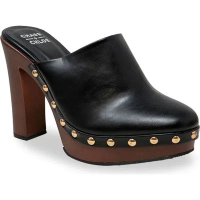 Chase & Chloe Chase And Chloe Studded Platform Mule In Black