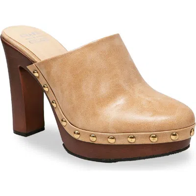 Chase & Chloe Chase And Chloe Studded Platform Mule In Brown