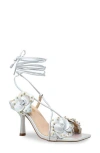 Chase & Chloe Chase And Chloe Studded Rosette Ankle Tie Sandal