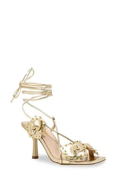 Chase & Chloe Chase And Chloe Studded Rosette Ankle Tie Sandal