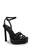 Chase & Chloe Chase And Chloe Talsa Platform Sandal In Black Patent