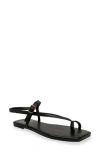 Chase & Chloe Chase And Chloe Toe Loop Sandal In Black
