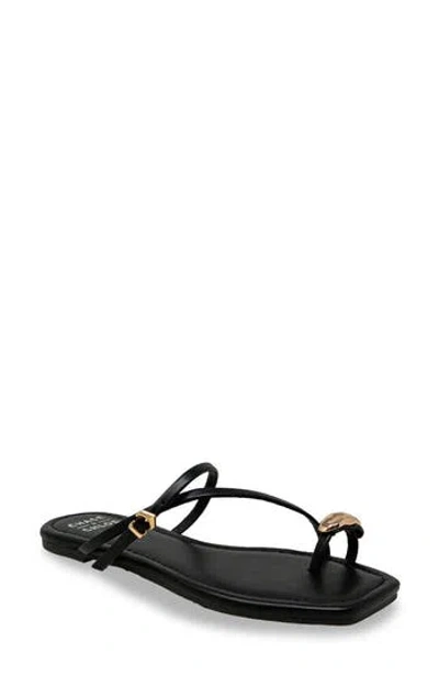 Chase & Chloe Chase And Chloe Toe Loop Sandal In Black