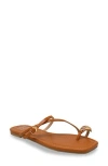 Chase & Chloe Chase And Chloe Toe Loop Sandal In Brown