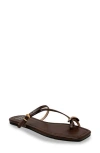 Chase & Chloe Chase And Chloe Toe Loop Sandal In Brown