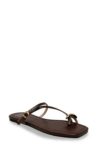 Chase & Chloe Chase And Chloe Toe Loop Sandal In Brown